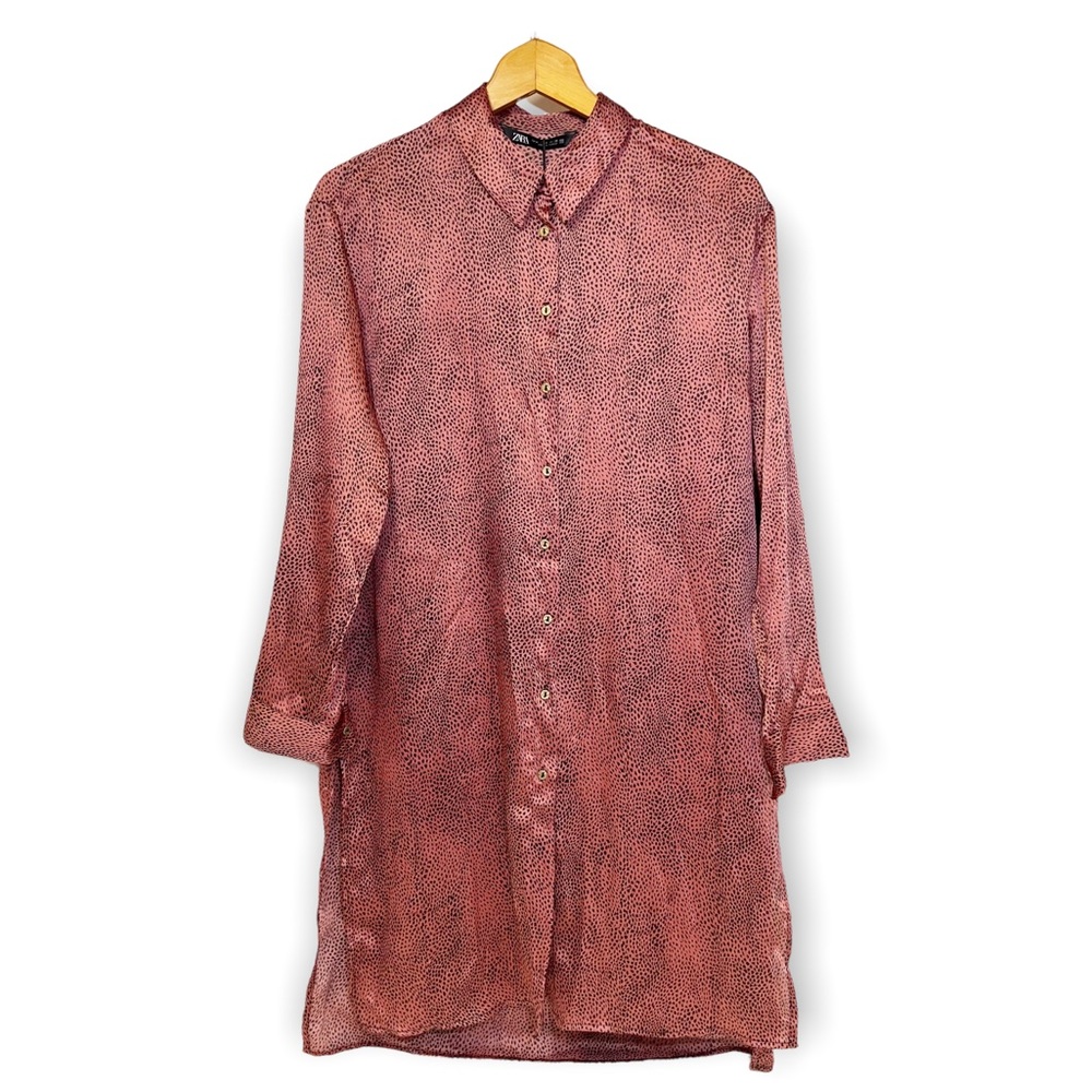 Zara Dusty Rose Button-Up Tunic